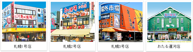 札幌場外市場の海鮮土産店　北の漁場店舗